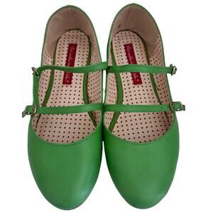 BAIT But Another Innocent Tale Leather Double Strap Mary Jane Ballet Flats Fairy